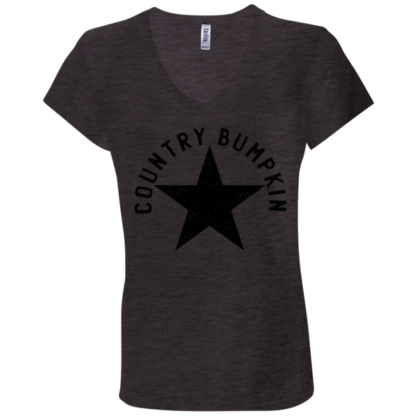 Country Bumpkin Distressed Star B6005 Ladies' Jersey VNeck TShirt