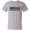 "Country Bumpkin" Camo US Flag Text Anvil Men's Printed V-Neck T-Shirt