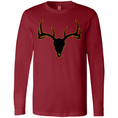 Buck Head Deer Skull 3501 Bella + Canvas Men's Jersey LS T-Shirt