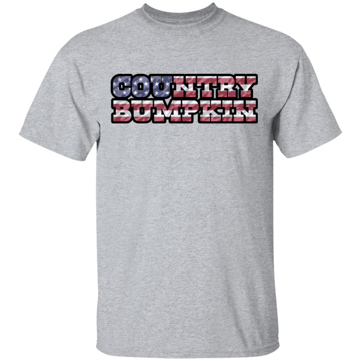 "Country Bumpkin" Camo US Flag Text Gildan Ultra Cotton T-Shirt