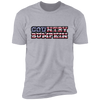 "Country Bumpkin" Camo US Flag Text Next Level Premium Short Sleeve T-Shirt