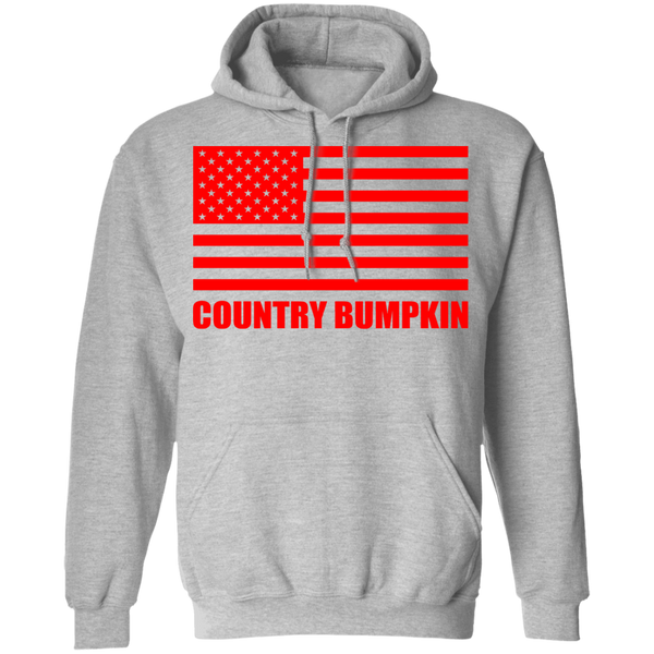 "Country Bumpkin" Red American Flag Pullover Hoodie 8 oz.