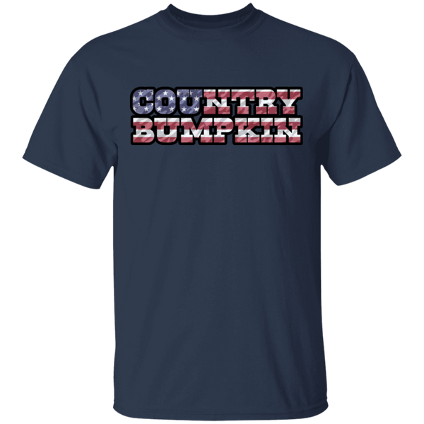 "Country Bumpkin" Camo US Flag Text Gildan Ultra Cotton T-Shirt
