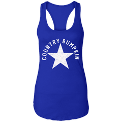 Country Bumpkin White Distressed Star Ladies Ideal Racerback Tank