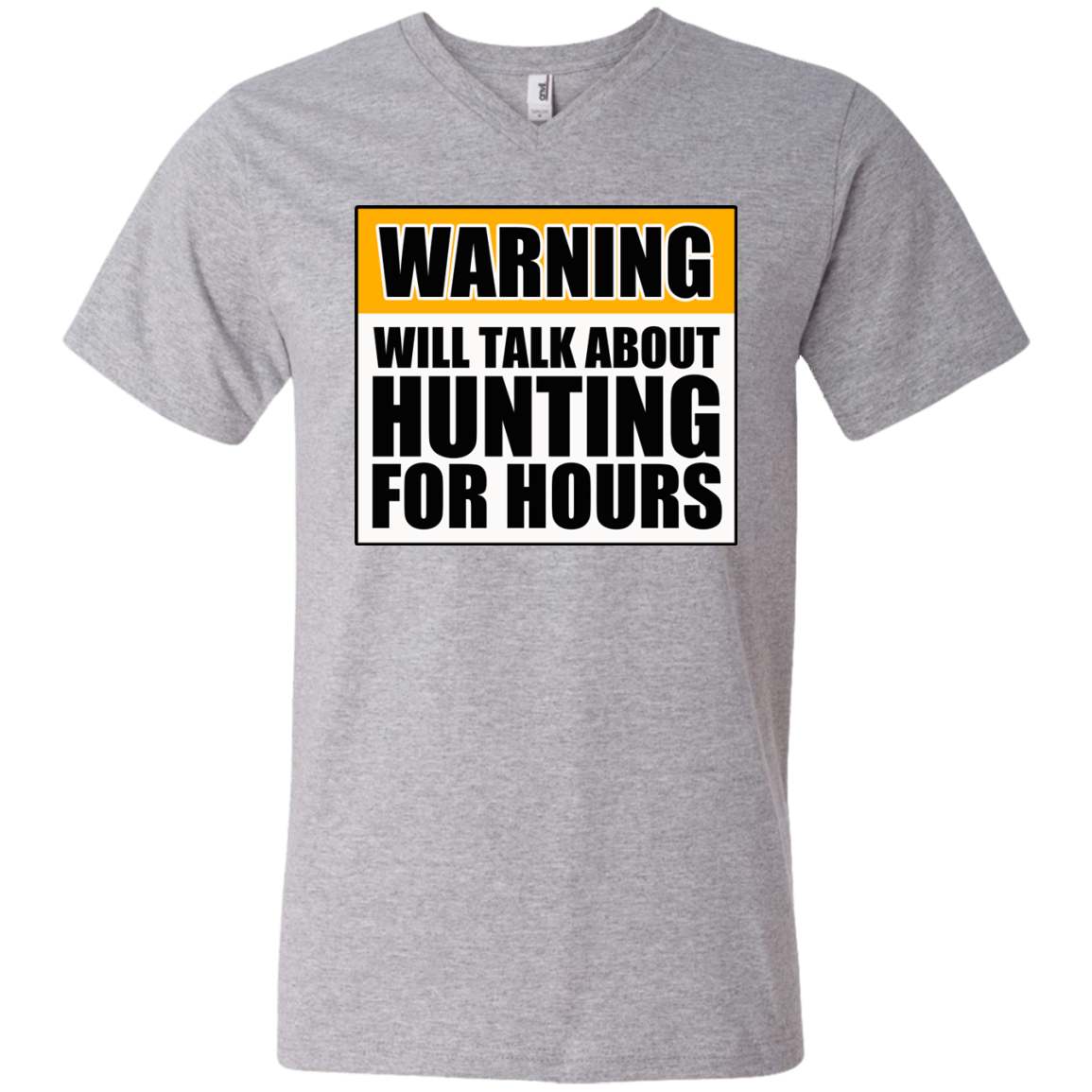 Warning Will Talk About Hunting For Hours Men's Printed V-Neck T