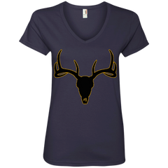 Buck Head Deer Skull 88VL Anvil Ladies' V-Neck T-Shirt