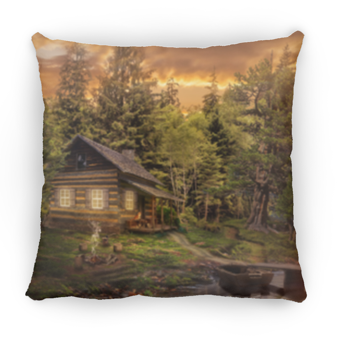 Country Cabin Square Pillow 14x14