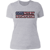 "Country Bumpkin" Camo US Flag Text Next Level Ladies' Boyfriend T-Shirt