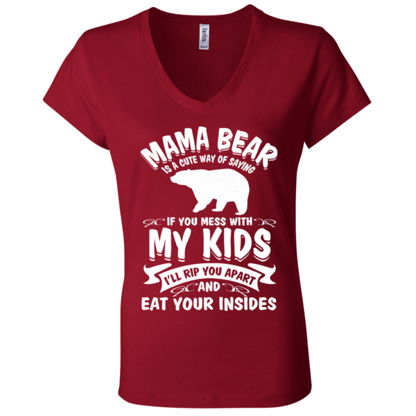 Mama Bear Bella + Canvas Ladies' Jersey V-Neck T-Shirt