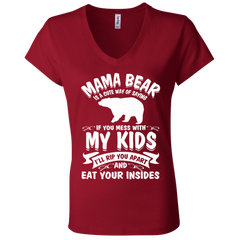Mama Bear Bella + Canvas Ladies' Jersey V-Neck T-Shirt