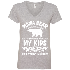 Mama Bear Top 88VL Anvil Ladies' V-Neck T-Shirt