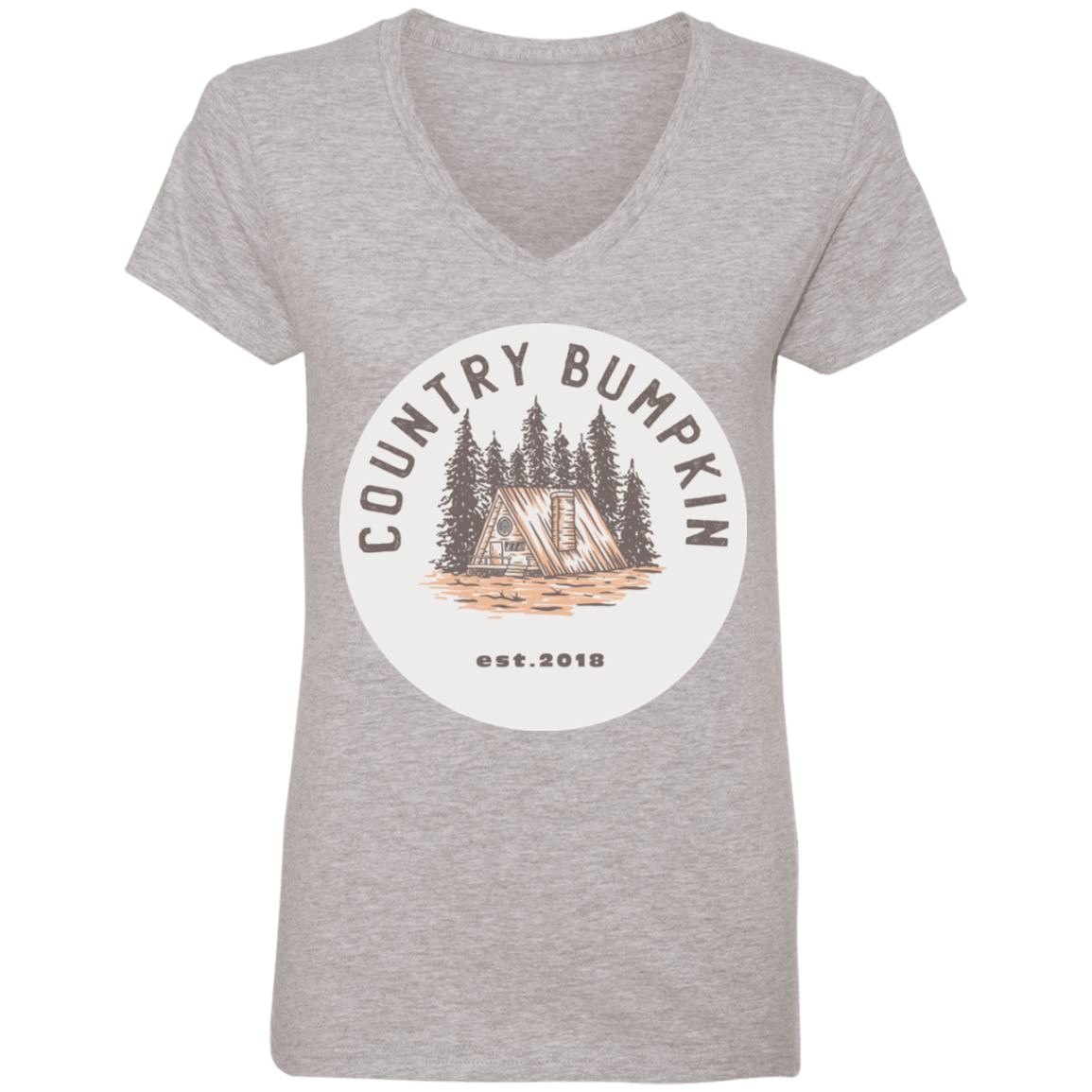 "Country Bumpkin" Cottage Est 2018 Ladies' V-Neck T-Shirt
