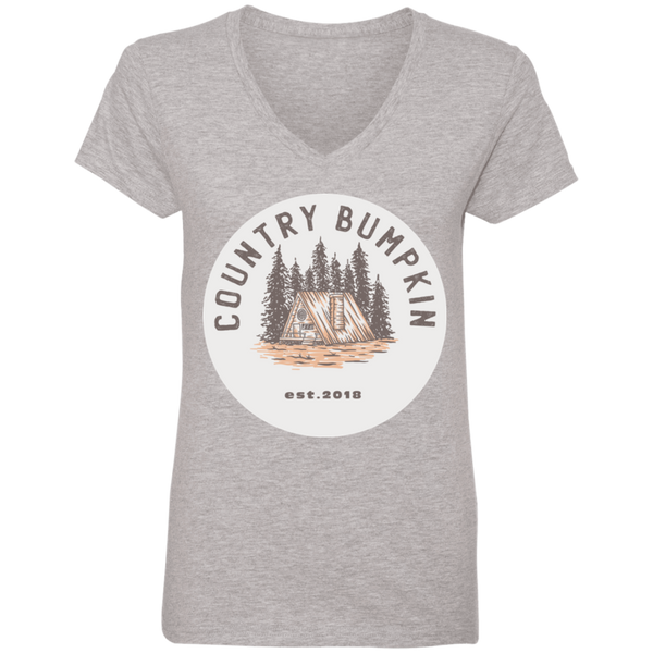 "Country Bumpkin" Cottage Est 2018 Ladies' V-Neck T-Shirt