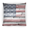 Rustic Wooden Flag Square Pillow 14x14