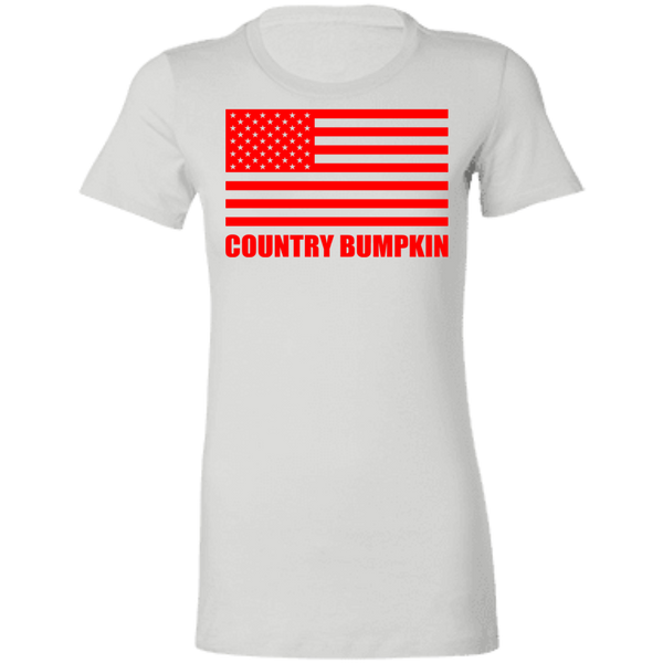 "Country Bumpkin" Red American Flag 6004 Ladies' Favorite T-Shirt