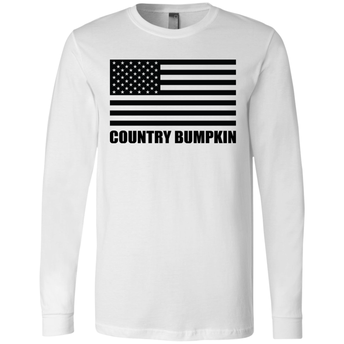 Country Bumpkin American Flag 3501 Men's Jersey LS T-Shirt