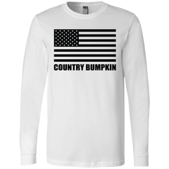 Country Bumpkin American Flag 3501 Men's Jersey LS T-Shirt