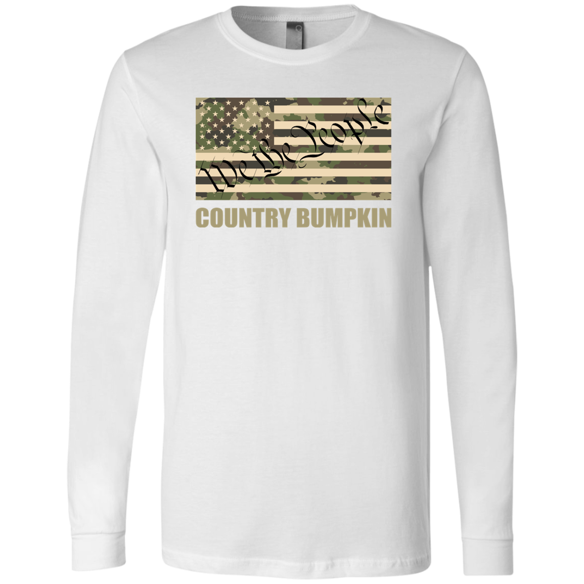 Country Bumpkin "We The People" Camo Flag Men's Jersey LS T-Shirt