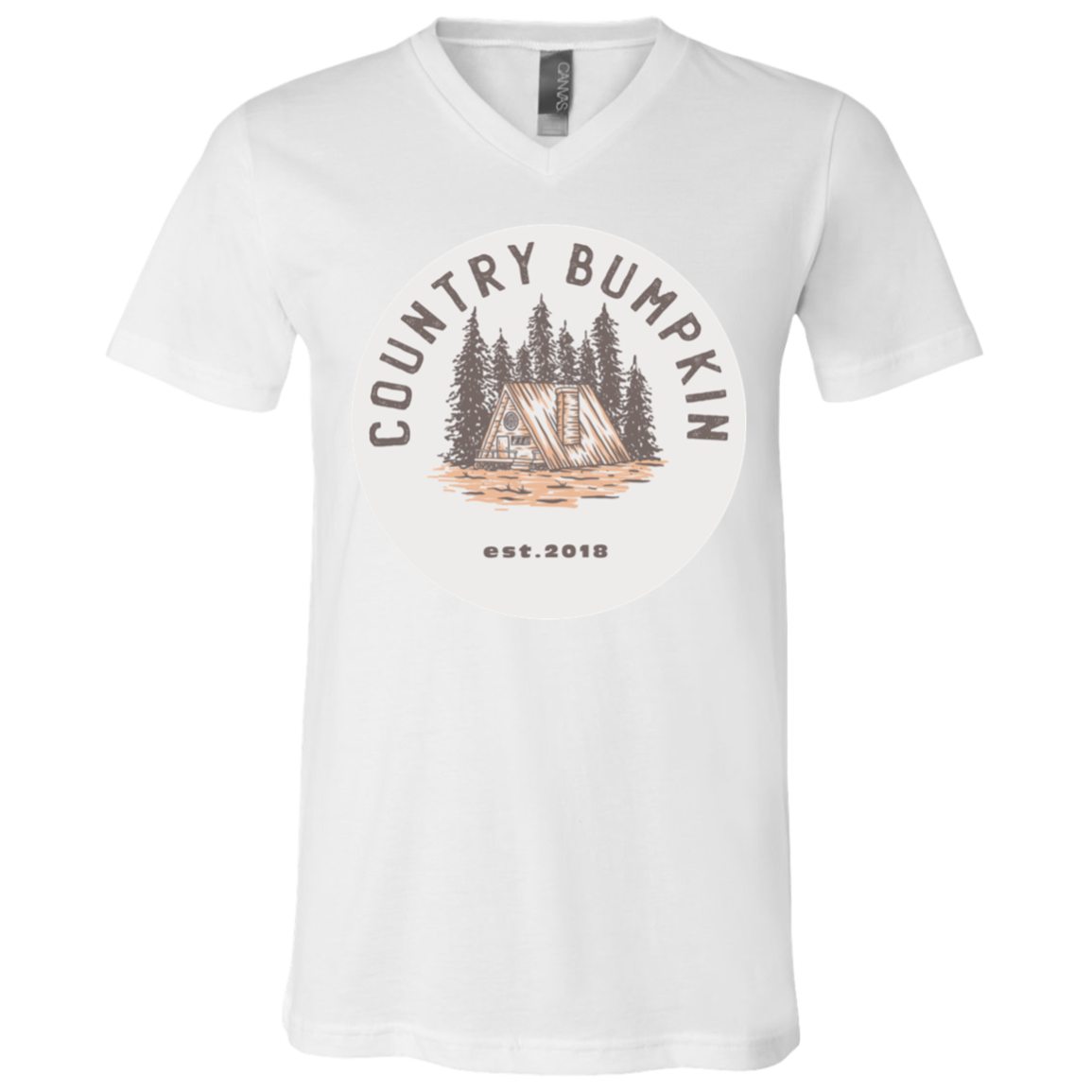 "Country Bumpkin" Cottage Est 2018 3005 Unisex Jersey SS V-Neck T-Shirt