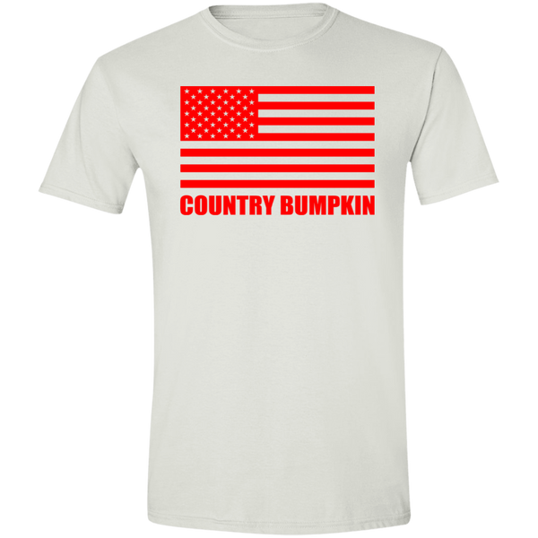 "Country Bumpkin" Red American Flag G640 Softstyle T-Shirt