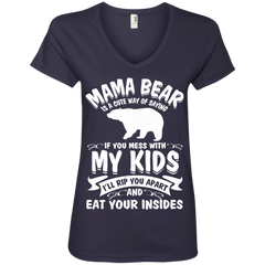 Mama Bear Top 88VL Anvil Ladies' V-Neck T-Shirt