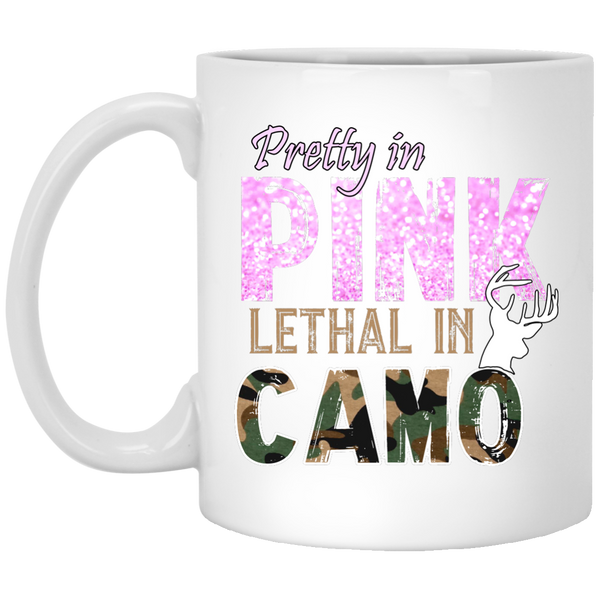 Pretty in Pink Lethal In Camo 11 oz. White Mug