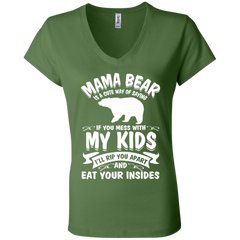 Mama Bear Bella + Canvas Ladies' Jersey V-Neck T-Shirt