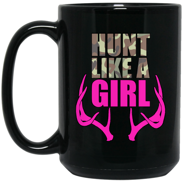"Hunt Like A Girl" 15oz Black Coffee Mug
