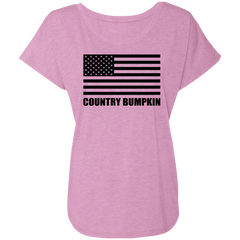 Country Bumpkin American Flag NL6760 Ladies' Triblend Dolman Sleeve