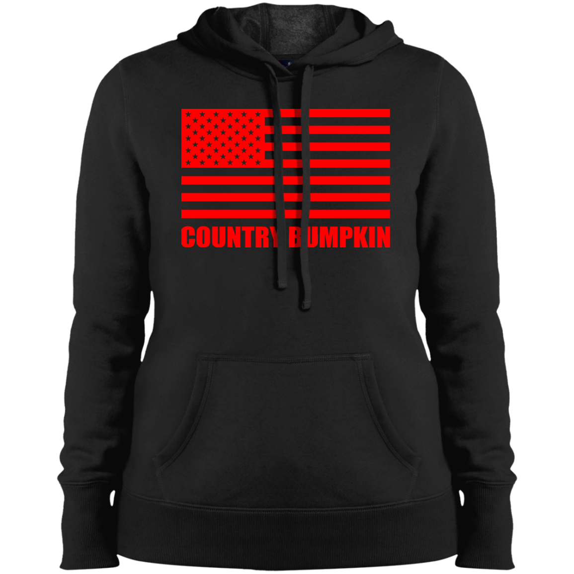 "Country Bumpkin" Red American Flag LST254 Ladies' Pullover Hooded Sweatshirt