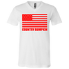 "Country Bumpkin" Red American Flag 3005 Unisex Jersey SS V-Neck T-Shirt