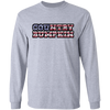 "Country Bumpkin" Camo US Flag Text Gildan LS Ultra Cotton T-Shirt