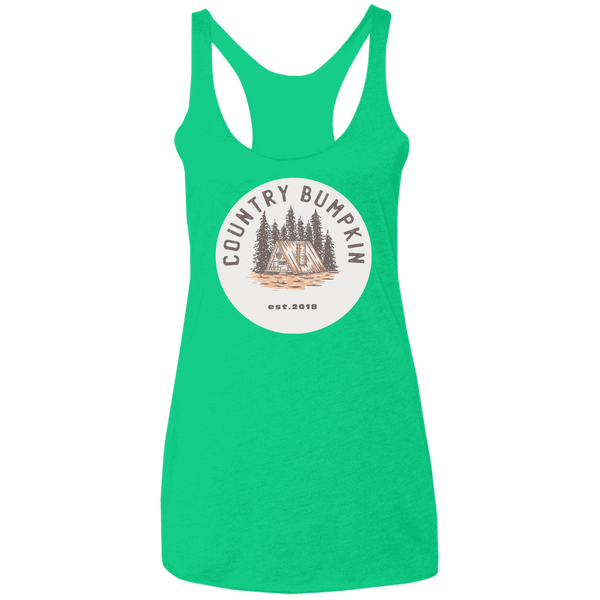 "Country Bumpkin" Cottage Est 2018 NL6733 Ladies' Triblend Racerback Tank