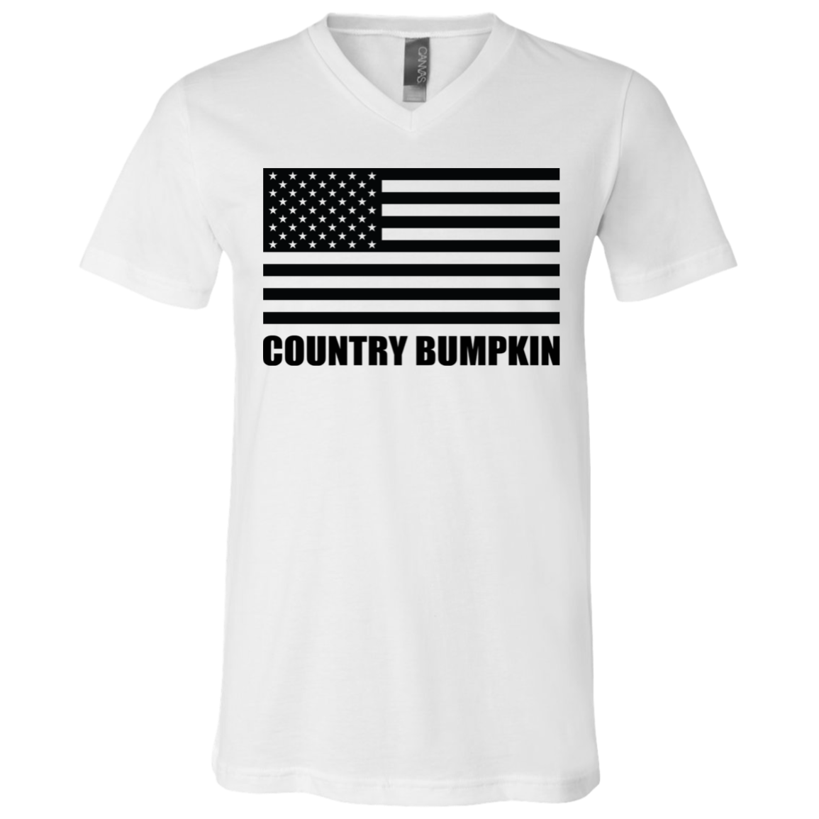 Country Bumpkin American Flag 3005 Unisex Jersey SS V-Neck T-Shirt