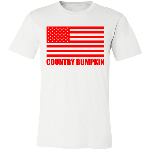 "Country Bumpkin" Red American Flag 3001C Unisex Jersey Short-Sleeve T-Shirt