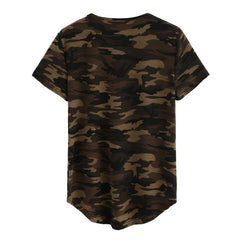 Women's V Neck Army Camo Short Sleeved T-Shirt