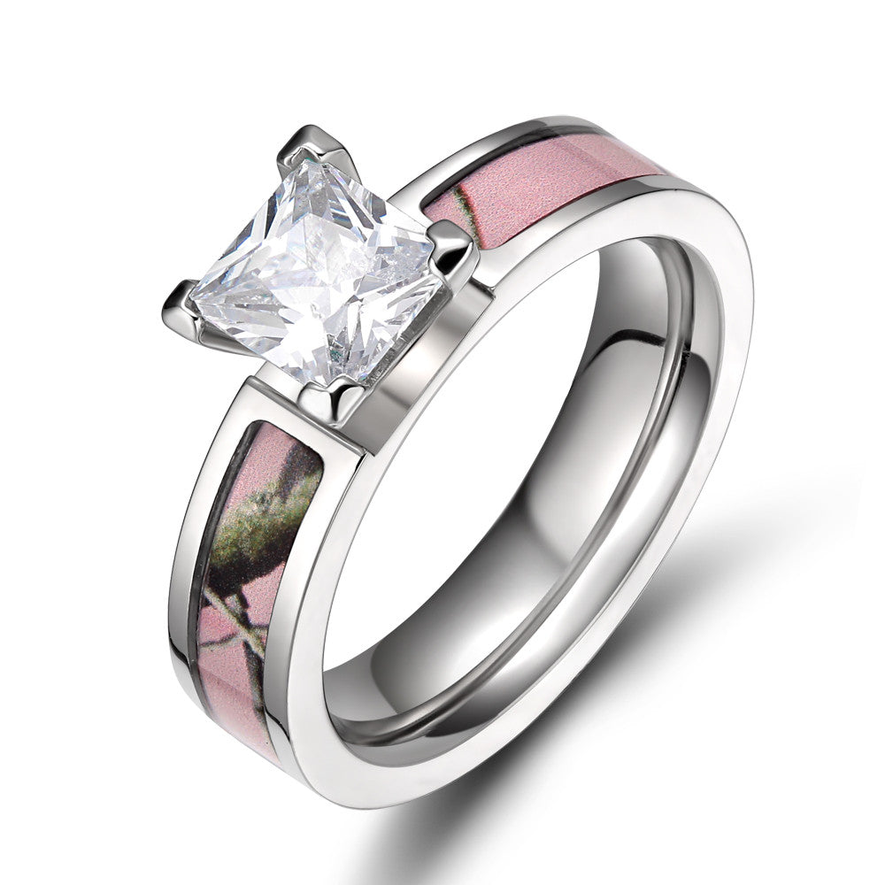 Pink camo engagement rings with real diamonds Outlet