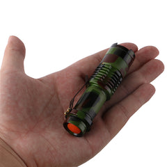 Camo EDC Mini LED Zoomable Handheld Flashlight